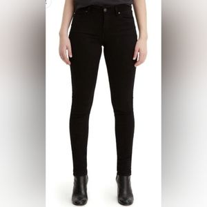 NWOT Levi's 711 Black Skinny Jeans Mid Rise 34 × 32